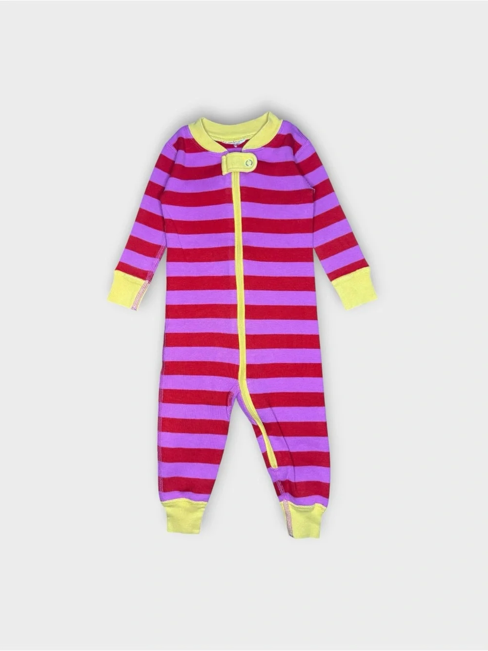 Hanna Andersson Red & Pink Rugby Striped Organic Sleeper